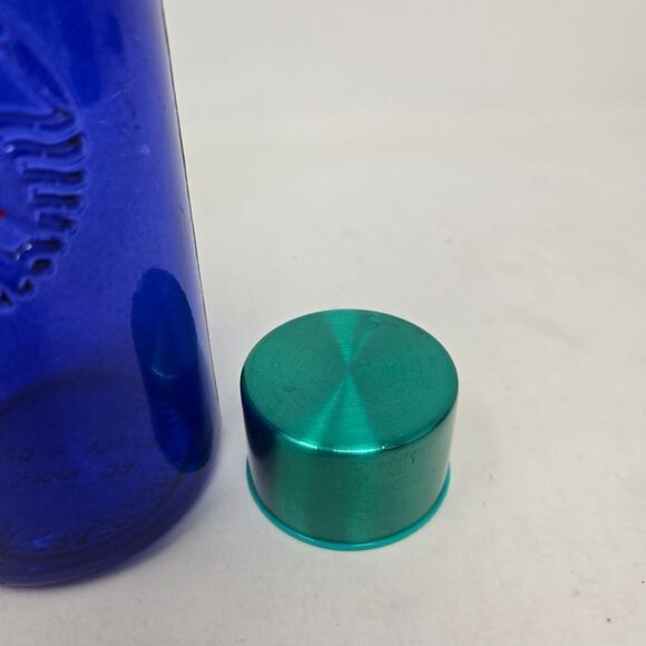 STARBUCKS Cobalt Blue Recycled Glass Water Bottle 20 oz Made in Spain - Picture 6 of 6